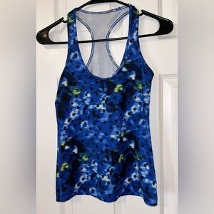 Lululemon Cool Racerback Windy Bloom Sapphire Tank